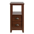 thumbnail image 4 of Topbuy 2-Piece Retro Side End Table Rectangular Nightstand W/ 2 Drawers & Shelf Brown, 4 of 4