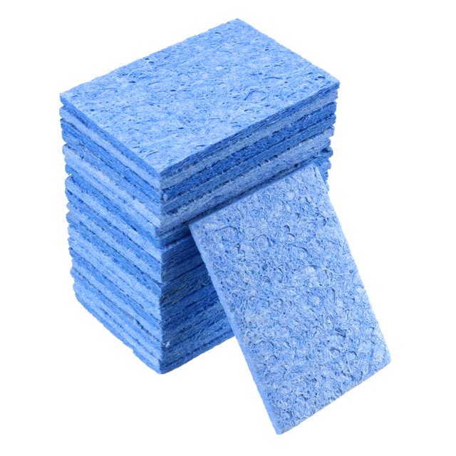Unique Bargains Soldering Sponge 50.4x35.2x2.9mm for Iron Tips Cleaner, Rectangle Blue 20pcs