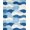 Blue White, Pattern 9, variant on Design&I 8'x10' Washable Area Rug Sleek Flatweave Pet Friendly Ocean Wave Themed Abstract Nautical Scroll Motif Contemporary for King Size Bedroom, Under Bed