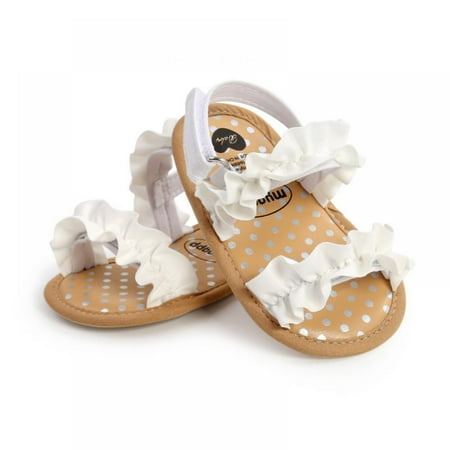 

Infant Baby Girls Soft Sole Summer Sparkle Sandals Flower Shoes Bowknot Candy Princess Dress Flats First Walker Crib Shoes
