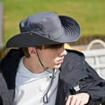 thumbnail image 4 of Wide Brim Sun Hat Foldable Outdoor Fishing Bucket Hat Breathable UV Protection Cap with Chin Strap for Hiking Camping and Travel, 4 of 4