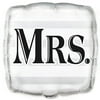 Foil Square "Mrs." Wedding Balloon, 18 in, Silver, 1ct