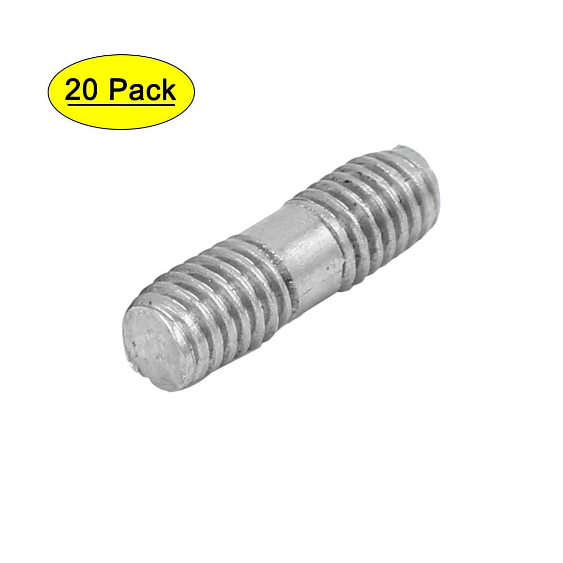M6x20mm 304 Stainless Steel Double End Threaded Stud Screw Bolt 20pcs