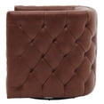 thumbnail image 4 of Leslie Top Grain Leather Swivel Tufted Chair, 4 of 9
