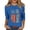 Blue #039, variant on 4th of July Shirts Women Plus Size 3/4 Sleeve T Shirts Loose Red White and Blue Print Pullover USA 250th Anniversary Celebration Party Tops Independence Day Patriotic Crew Neck Blouses Wine XL