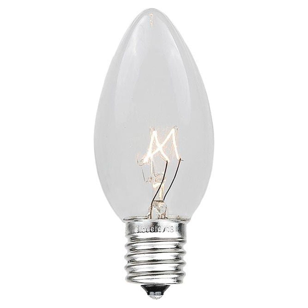 Novelty Lights 500 Case C7 Outdoor Christmas Replacement Bulbs, Clear, C7/E12 Candelabra Base, 5 Watt, 500 Bulbs