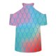 thumbnail image 4 of Tops con estampado de hombros descubiertos de manga corta con cuello en V para mujer Pompotops hkajfhjk466924, 4 of 4