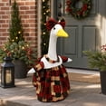 thumbnail image 6 of Aurorax Christmas Goose Clothes for Cement Goose Porch Goose 23"/17",Porch Goose Outfit 19 inch,Bow Holiday Porch Goose Costume for Outdoor Lawn Yard, 6 of 8