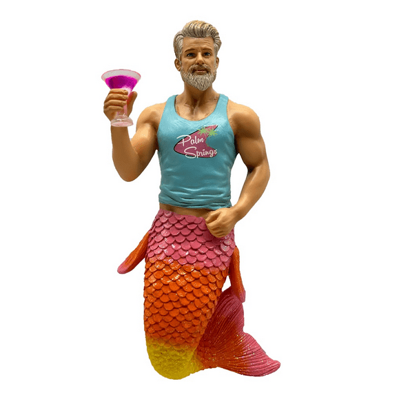December Diamonds 55-55473 Palm Springs Merman Ornament, 7 Inches