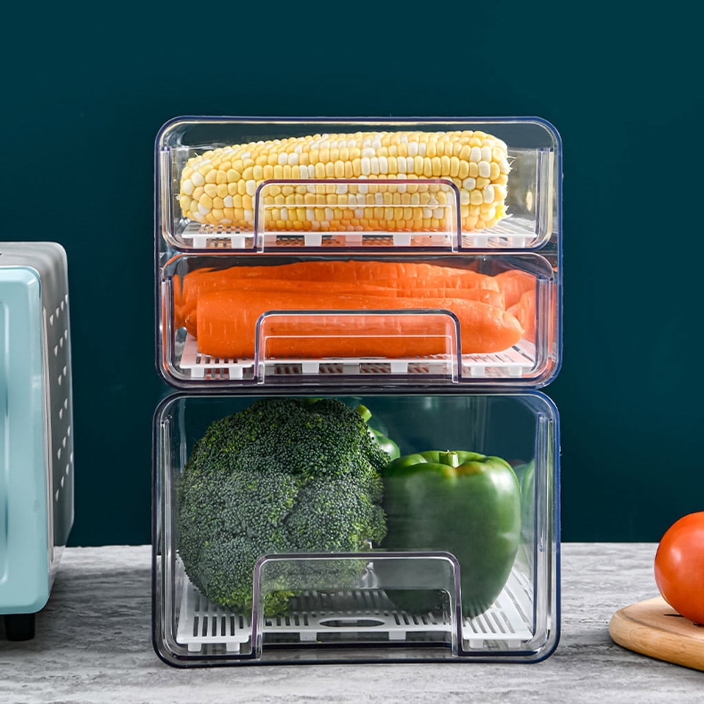 Storage Box Tray Containers Kitchen Refrigerator Eggs Transparent Dispenser Airtight for Preservation Box