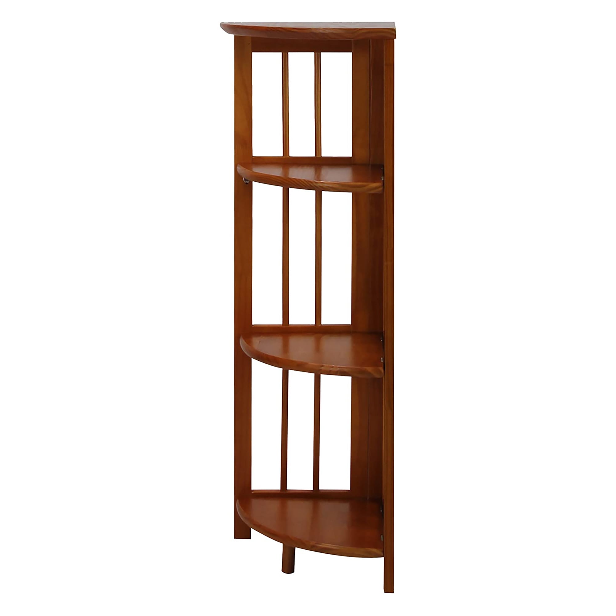 Casual Home 315-15 Wooden 4 Shelf Corner Folding Bookcase, Honey Oak