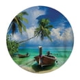 thumbnail image 4 of Orinice Palm Trees Round Table Cover Stain Resistant Washable Indoor Outdoor Tablecloth Kitchen Dining Wedding Parties Full Width Single-Sided Printing 100% Polyester Fiber 46-50, 4 of 8
