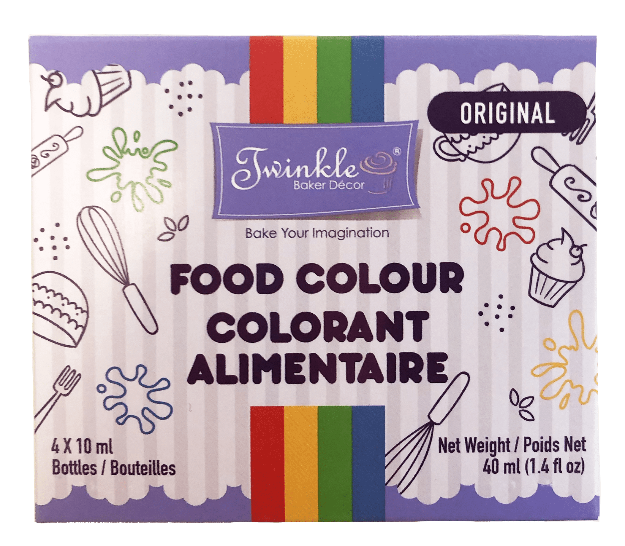 Twinkle Food Colouring 4 pack (4x10ml), Twinkle Food Colouring- Original 4x10ml