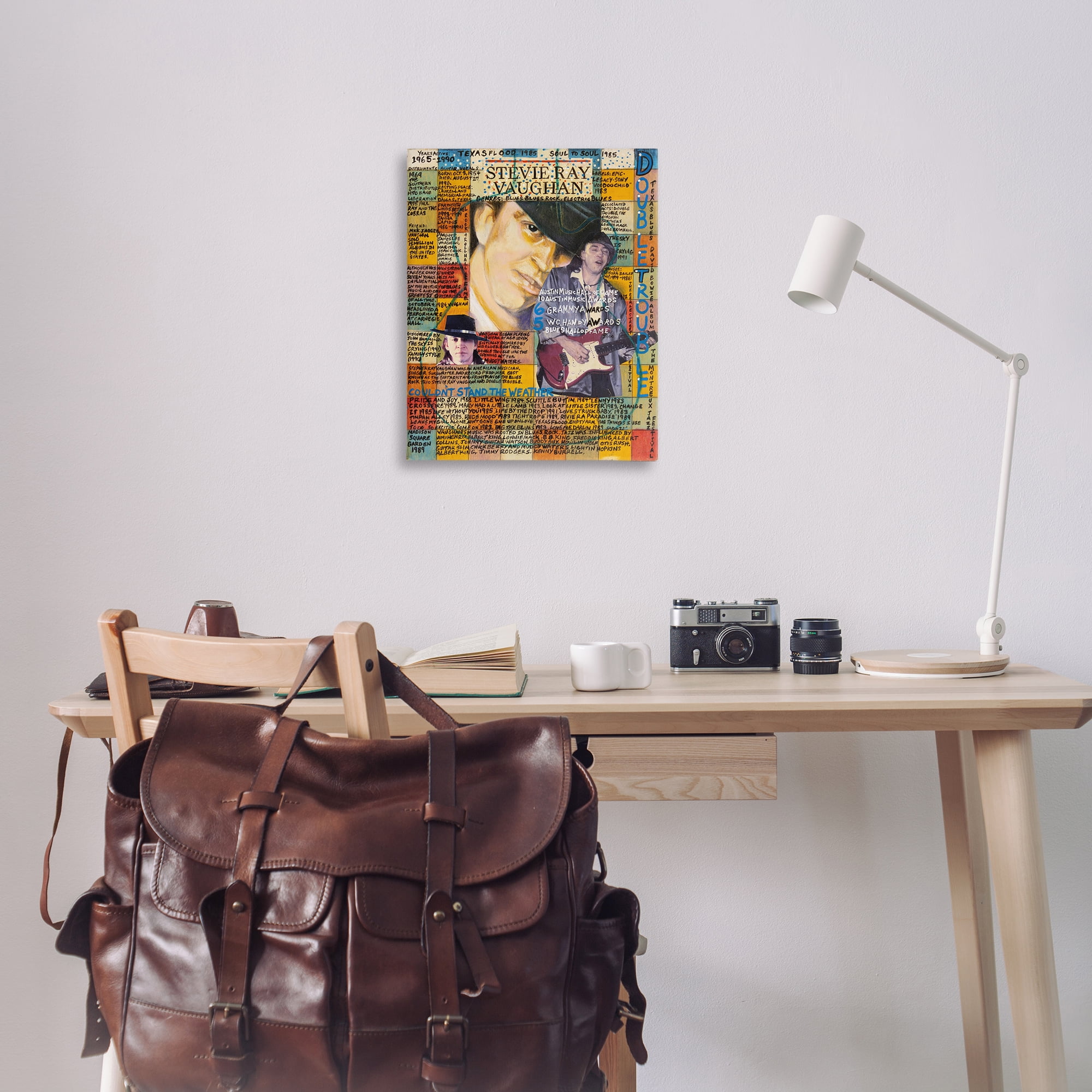 Stupell Industries Stevie Ray Vaughan Collage People Drawing Wrapped Canvas Art Print Wall Art, 24 x 30
