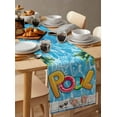 thumbnail image 6 of nqOlkjepod Blue Summer Pool Table Runner 72 Inches Long Farmhouse Dress Scarves, Watermelon Swimming Ring Slippers Dining Tablerunner for Coffee Table/Kitchen Island/Party Décor, 14" x 72", 6 of 8