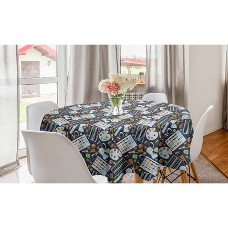 

Colorful Round Tablecloth Artist Supplies and Gypsum Head Palette Brushes Sculptures Paintbrush Pattern Circle Table Cloth Cover for Dining Room Kitchen Decor 60 Multicolor by Ambesonne