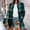 #1-Green, variant on Azrian Womens Coats and Jackets Clearance,Women Plaid Casual Long Sleeve Loose Lapel Cardigan Jacket Coat With Pocket Clearance Sale