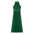 thumbnail image 6 of Aislor Women's Halter Neck Lyrical High Waist Gymnastic Dance Leotard Maxi Dress Green XL, 6 of 7