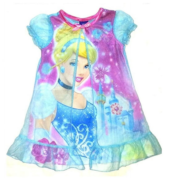 Disney Cinderella Girl's Blue Peignoir Overlay Nightgown, Gown, Size 3T