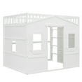 thumbnail image 6 of Harper & Bright Designs Full Size House Loft Bed with Window and Door, Solid Wood Playhouse Loft Bed Frame with Full Length Guardrail, White, 6 of 14