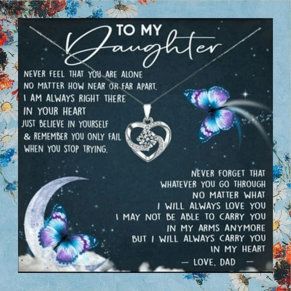 To My Daughter Necklace Father to Daughter Birthday Graduation Gift from Dad