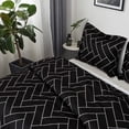 thumbnail image 2 of Microfiber Queen Duvet Cover Set, 3 Pieces Ultra Soft Brick Printed Comforter Cover Set with Zipper Closure and Corner Ties, Black, 2 of 6