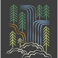 thumbnail image 2 of Adventure Society Waterfalls & Pine Trees Crew Neck Short Sleeve Adult T-shirt-XL-Charcoal, 2 of 3