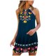 thumbnail image 1 of Vestido sin mangas con estampado de cuello colgante de metal a la moda informal de verano para mujer Pompotops  ghjkhdj1798, 1 of 5