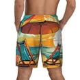 thumbnail image 4 of Uemuo Vintage Beach Sunset Pattern Mens Swim Trunks Quick Dry Board Shorts with Mesh Lining, Stretch Beach Shorts Quick Dry No-Chafing Board Shorts-, 4 of 9