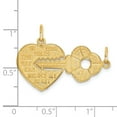 thumbnail image 3 of 10k Yellow Gold Heart Key Break Apart Necklace Charm Pendant, 3 of 7