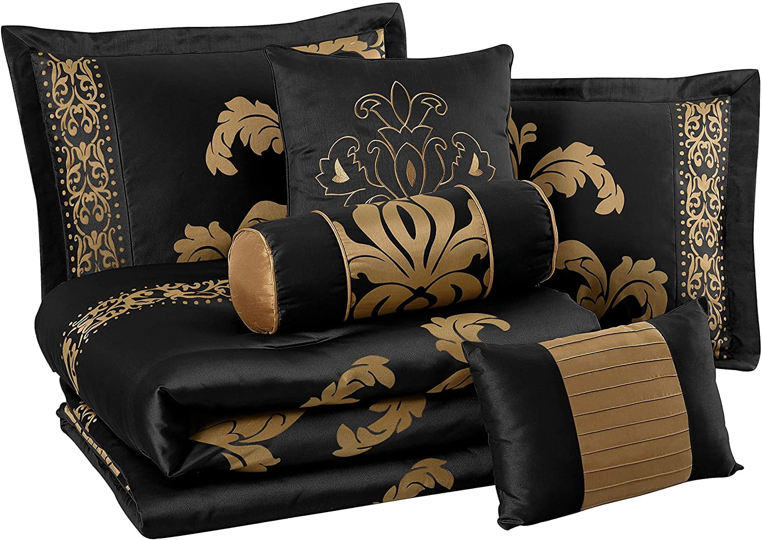 Chezmoi Collection Royal Luxury Jacquard Floral Comforter Set