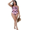 thumbnail image 3 of DARING DIVA Women's Plus Size One-Piece Swimsuit Swimdress Beach Wear 1X Dark Purple, 3 of 6