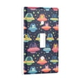 thumbnail image 2 of Yayeee Toggle Light Switch Wall Plate 1-Gang 4.5"x2.7" Home Decorative Outlet Cover, Cartoon Space Cat, 2 of 7
