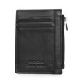 thumbnail image 1 of Cartera de cuero, estuche portatarjetas de crédito con bloqueo RFID negro, monedero con cremallera, caja de regalo original Idea de regalo kaili Sencillez, 1 of 5