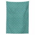 thumbnail image 2 of Hipster Tablecloth, Mustaches Little Hearts Manly Romantic Design Grunge Effect, Rectangle Satin Table Cover Accent for Dining Room and Kitchen, 52" X 70", Turquoise Off White, by Ambesonne, 2 of 2