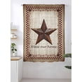 thumbnail image 2 of Sheer Curtains 63 Inch Length, Texas Star Vintage Semi Sheer Curtains Light Filtering Window Treatment, Bless Our Home Western Stars Country Privacy Voile Drapes for Living Room Bedroom 52x63 Inch, 2 of 7