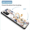 thumbnail image 3 of Compatible with iPhone 13 Pro Max Flower Pattern Case with Ring Glossy Ring Finger Grip Kickstand Holder Stand Bling Diamond Luxury Glitter Protection Fashion Shockproof Case for Girls Women, 3 of 11