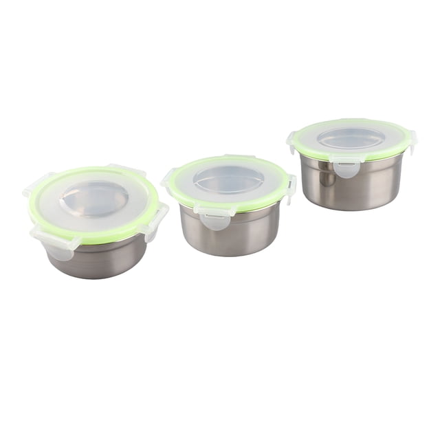 Contenedor Redondo De Almacenamiento De Alimentos, Contenedor De Alimentos Para Mezclar Antisabor De Gran Capacidad, Tapas De Acero Inoxidable 304 Fáciles De Limpiar Para Sopa