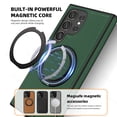 thumbnail image 6 of for Samsung Galaxy S24 Ultra Case, Slim Fit Premium PU Leather [Compatible with MagSafe] [360° Rotatable Ring Kickstand] Shockproof Protective Cover for Galaxy S24 Ultra Phone Case Magnetic, Darkgreen, 6 of 6