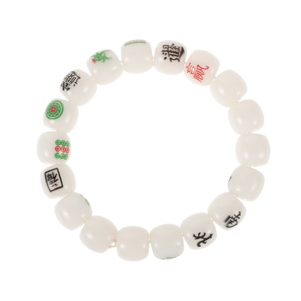 Pulsera creativa de Mahjong con cuentas elásticas para mujer y niña, estilo Mahjong, joyería estética elástica para la muñeca