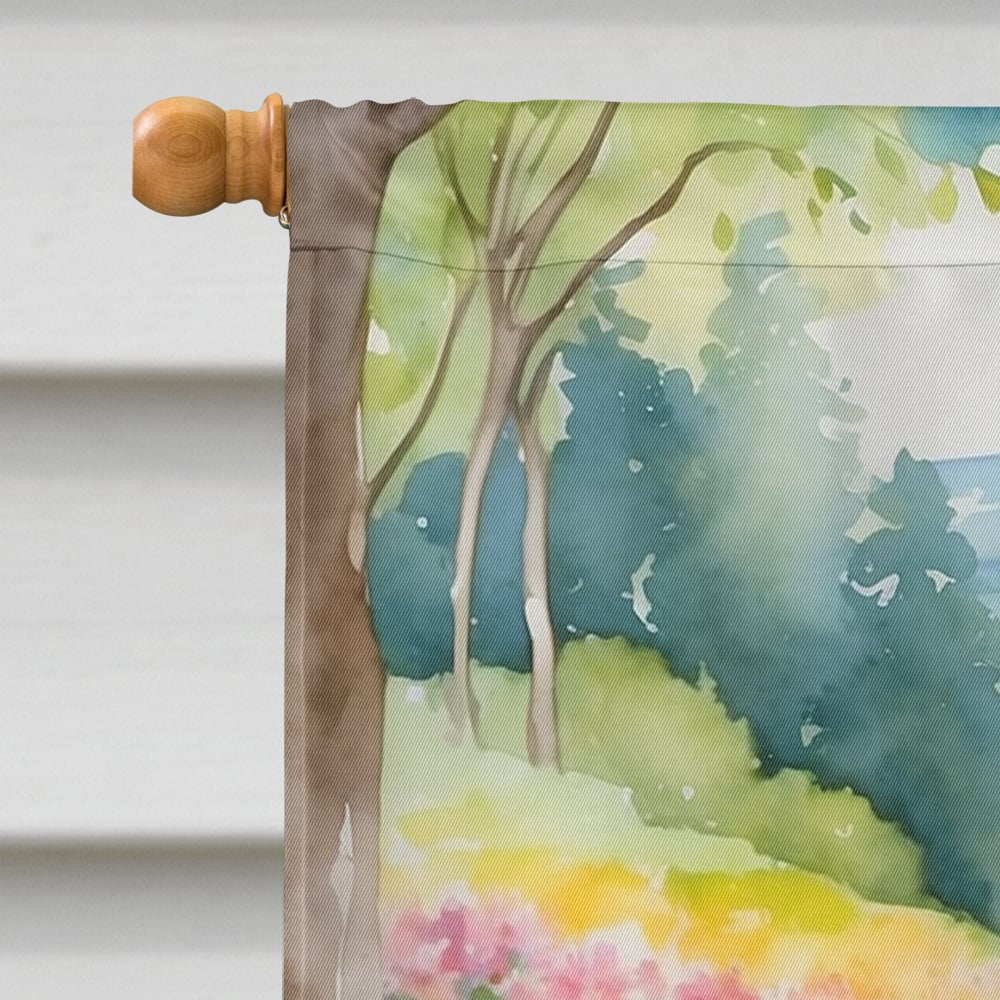 Gordon Setter Spring Path House Flag 28 in x 40 in