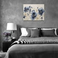 thumbnail image 6 of Blue Flower Wall Art Abstract Blue Floral Pictures Wall Decor Large Blue Painting Canvas Prints Modern Artwork Framed Decoration for Home Bathroom Bedroom Living Room Office 16"x12", 6 of 12