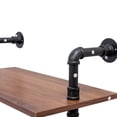 thumbnail image 4 of Industrial Farmhouse Pipe Shelves 3 Tier + 2 Tier Wall Mounted Display Shelves with Hooks for Kitchen, Bedroom, Living Room, and Office, 4 of 11