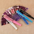 thumbnail image 3 of YAOMOBB Exquisite Craftsmanship Fan Chinese Style Folding Fan Hot Stamping Silk Fabric Handheld Fan with Gold Edge Flower Patterns for Wedding Dancing, 3 of 6