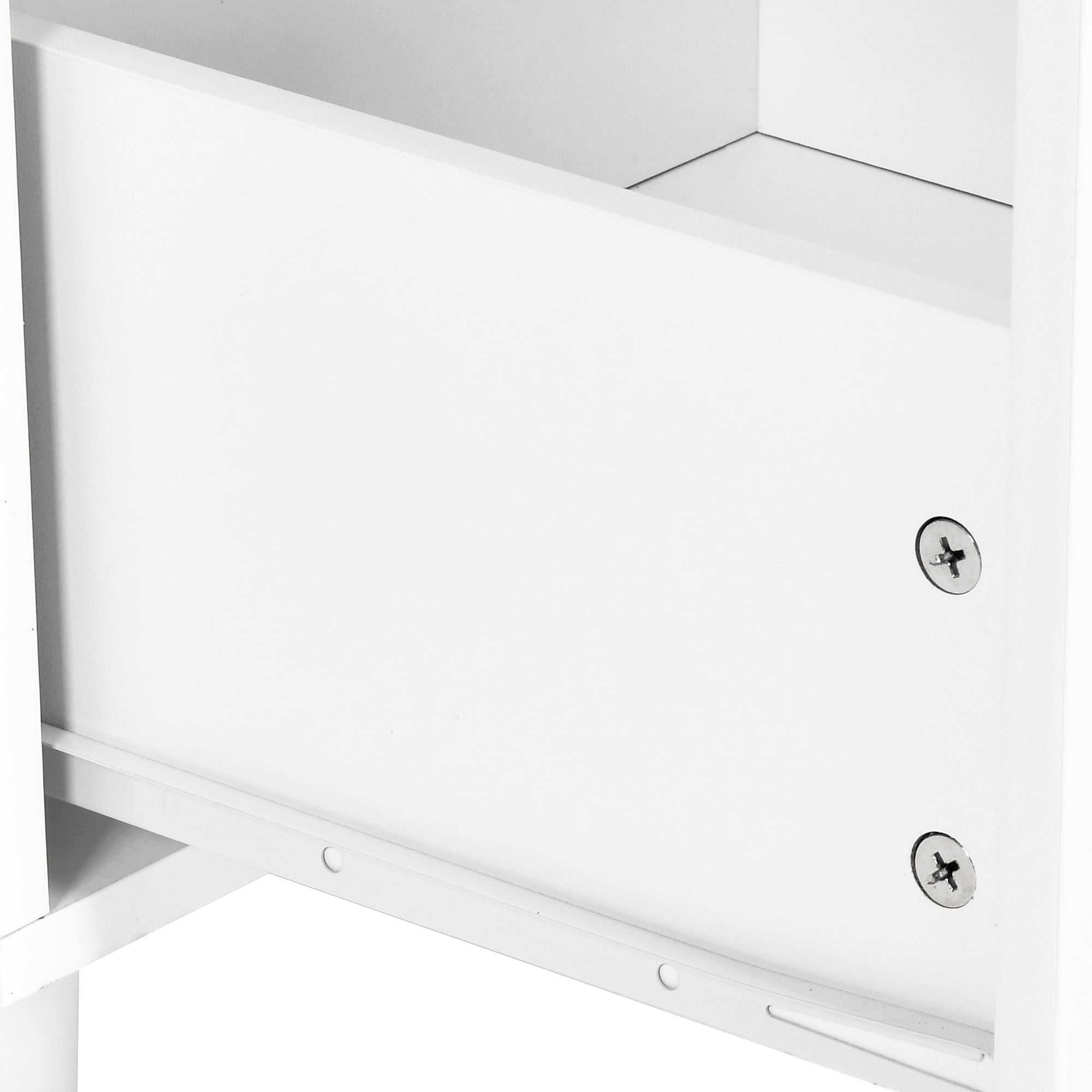 Uforic File Cabinet with 3 Drawer & Open Storage Shelves, Wood File Cabinet with LED Light & Charging Station, Tall Office cabinet with 3 Shelves, Printer Stand for Home Office, White