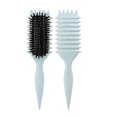 thumbnail image 1 of Waman Hot Comb - Bounce Curl Styling Brush - Cushion Brush for Curling - Multiple Color Options (light blue Stripes), 1 of 8