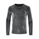 thumbnail image 5 of Camiseta de manga larga INSPIRE CHIC de malla transparente para hombres, camiseta de fiesta de club, color plateado, 5 of 6