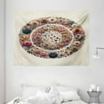 thumbnail image 2 of Ambesonne Flower Tapestry Wall Hanging, Boho Medallion Floral Print, 80"x60", Eggshell Vermilion Blush, 2 of 3