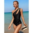 thumbnail image 2 of Asymmetry One Piece Swimsuits for Women Tummy Control One Shoulder Bathing Suit Cut Out Monokini Cheeky Swimwear, 2 of 6