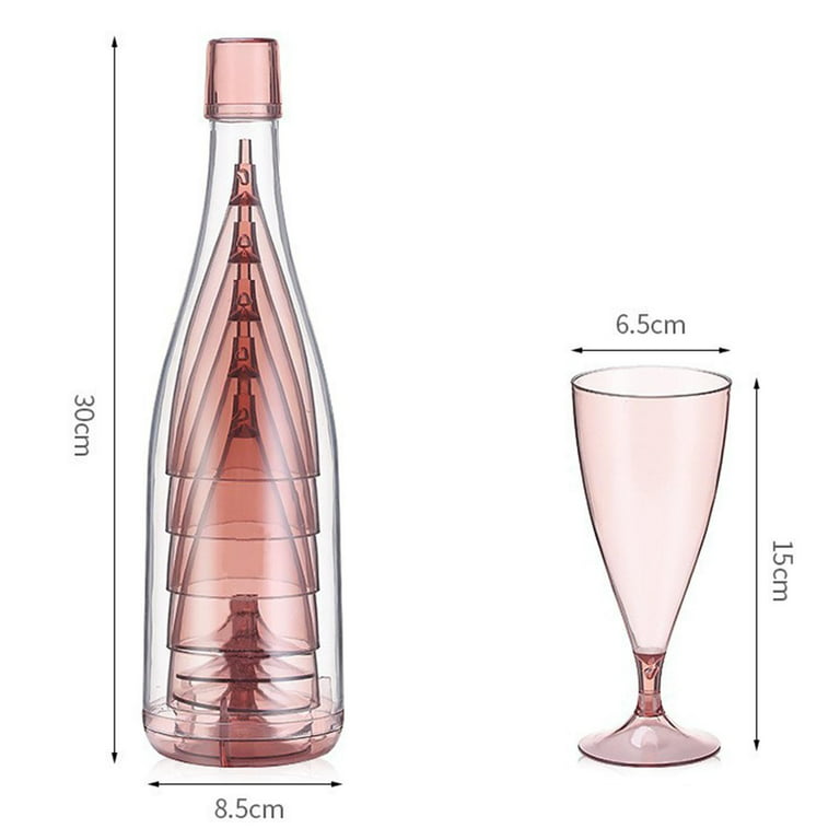 5pcs Portable Travel Wine Glass Set Creative Plastic Beer Drink Cup Champagne, Size: One Size